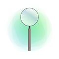 Magnifying Glass vector icon with brown handle, matte lens and glare reflection Royalty Free Stock Photo
