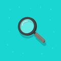 Magnifying glass vector icon, flat cartoon magnifier or loupe symbol isolated clipart Royalty Free Stock Photo