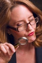 Magnifying glass woman