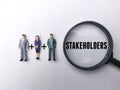 magnifying glass with the word STAKEHOLDER.