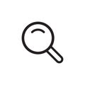 Magnifying icon. Magnify glass. Research, find icon vector. Lens, look magnifier. Search symbol Royalty Free Stock Photo