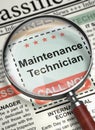 Maintenance Technician Wanted. 3D.