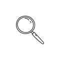 Magnifying loupe hand drawn icon