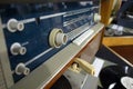 Magnitogorsk, Russia, - April, 20, 2012. Vintage Soviet retro radio and turntable set in the lobby of a cultural institution