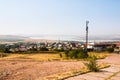 View panorama to old part of Magnitogorsk city with small houses