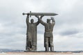 MAGNITOGORSK, RUSSIA - OCTOBER, 2018: Monument Rear-front a large famous sculpture Royalty Free Stock Photo