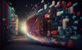 Big data, Artificial Intelligence and Quantum computing concept. Generative AI Royalty Free Stock Photo