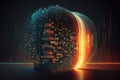Big data, Artificial Intelligence and Quantum computing concept. Generative AI Royalty Free Stock Photo