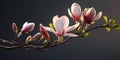 Magnolia blossom flowering on soft background