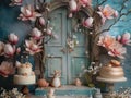 Magnolia dream tematic anniversary image, smash cake, only for compozit photos