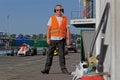 Marshall in pitlane of French Historic Grand Prix