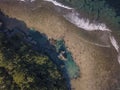 Magpupungko Rock Pools on Siargao Island, Philippines. Top view, during incoming high tide Royalty Free Stock Photo