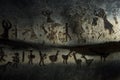 Magura cave in Bulgaria. Prehistoric paintings on rock Royalty Free Stock Photo