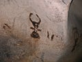 Magura Cave in Bulgaria. Prehistoric wall paintings drawings with bat guano.