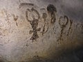 Magura Cave in Bulgaria. Prehistoric wall paintings drawings with bat guano.