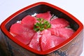 Maguro Zuke Don Seasoned Blue-fin Tuna with Rice Royalty Free Stock Photo