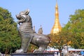 Mythical Beast At Maha Bandula Park, Yangon, Myanmar Royalty Free Stock Photo