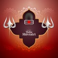 Maha shivratri background design with trishul