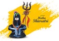 Maha shivratri festival background with shiv ling card design