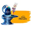 Maha shivratri festival background with shiv ling card design