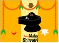 Maha Shivratri Festival Decoration With Marigold Flowers Vector Illustration