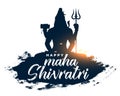 Maha shivratri festival greeting with lord shiva silhouette Royalty Free Stock Photo