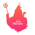 .Maha shivratri for lord shiva silhouette card background Royalty Free Stock Photo