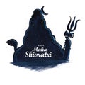 Maha shivratri for lord shiva silhouette card background Royalty Free Stock Photo