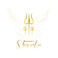 maha shivratri wishes card with golden trishul and floral design