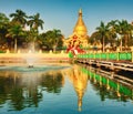 Maha Wizaya pagoda in Yangon. Myanmar. Royalty Free Stock Photo