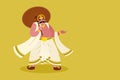 King `Mahabali` holding umbrella. Mahabali is the icon of Onam festival of Kerala in India.