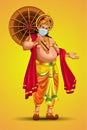 Mahabali or maveli, Kerala old king. he is coming for every year onam celebration. corona virus covid 19, concept