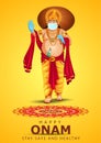 Mahabali or maveli, Kerala old king. he is coming for every year onam celebration.covid-19, corona virus concept