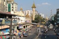 Mahabandoola road at Yangon Royalty Free Stock Photo