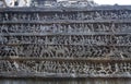 Mahabharata panel inside of the Kailasa temple, Ellora caves, Maharashtra, India