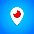 Mahachkala, Russia - October 2, 2016. Periscope app for video chat logo vector illustration on blue background