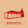 Mahaganapati Ganapati temple vector icon. Ashtavinayak Ganesh Mandir icon