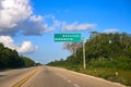 Mahahual Buenavista road sign in Mexico