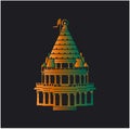 Mahakaleshwar temple lord Shiva temple icon. Mahakaleshwar mandir symbol Royalty Free Stock Photo