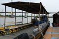 MAHAKAM/INDONESIA - FEBRUARY 8, 2016: Indonesian traditional wooden boat used for transporting passenger to cross Mahakam river in