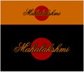 Mahalakshmi typographic logo with red dot. Mahalakshmi company logo