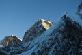 Mahalangur Himal mountain range at sunrise in Himalayas Royalty Free Stock Photo