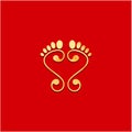 Mahalaxmi Golden Footprints Royalty Free Stock Photo