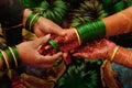 Maharashtrian pre wedding bangle ceremony. Royalty Free Stock Photo