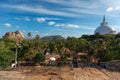 Mahaseya Dagoba Buddhist stupa and Meditation rock in Mihintale, Sri Lanka