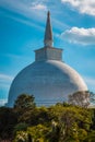 Mahaseya Dagoba Buddhist stupe in Mihintale, Sri Lanka, on sunset Royalty Free Stock Photo