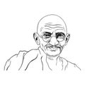 Mahatma Gandhi Black and White Portrait Illustration, Non-Violence Day, Vector Design