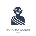 mahatma gandhi icon. Trendy flat vector mahatma gandhi icon on w