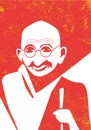 Mahatma Gandhi, indian leader o independence, vector portrait