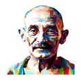 MAHATMA GANDHI LOW POLY ART ABSTRACT VECTOR Royalty Free Stock Photo